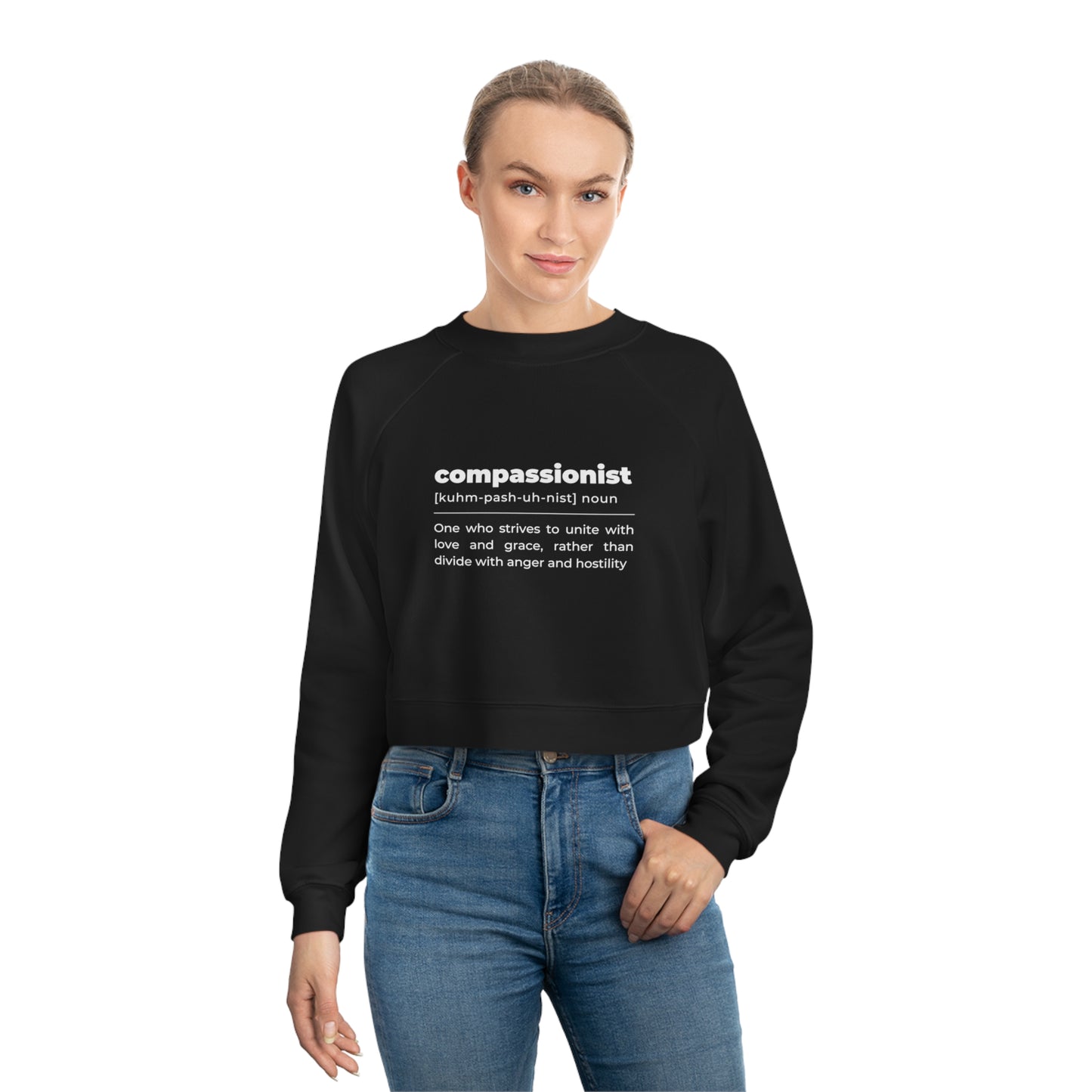 "Compassionist" Cropped Fleece Pullover