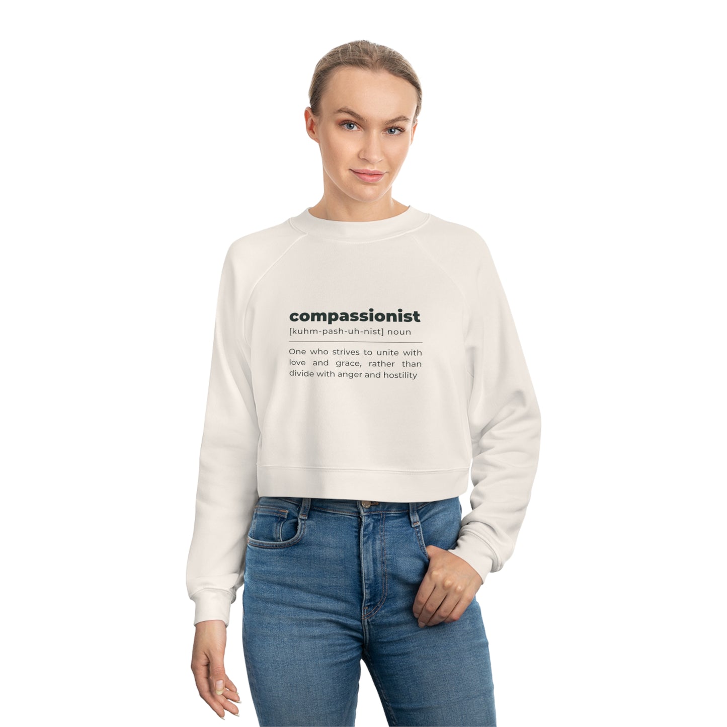 "Compassionist" Cropped Fleece Pullover